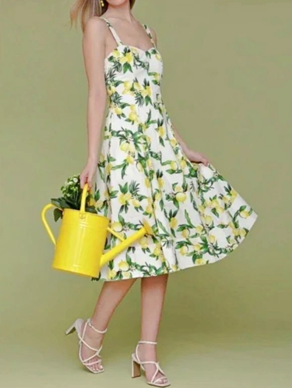 Avce Les Filles Lemon-Print Midi Dress